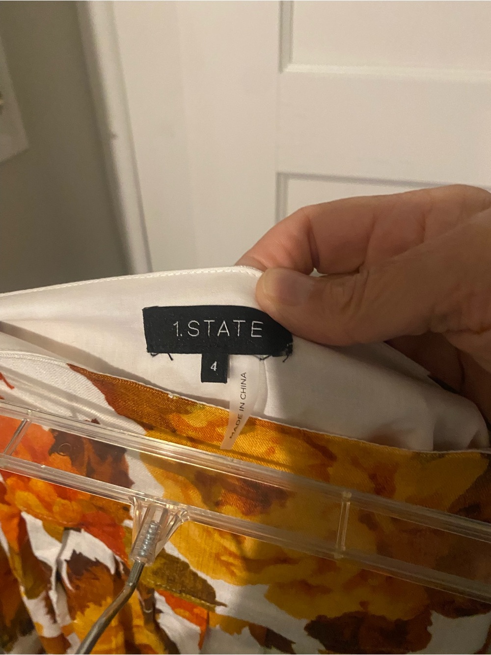 1. State Yellow and Orange Floral Garment Bag Insert